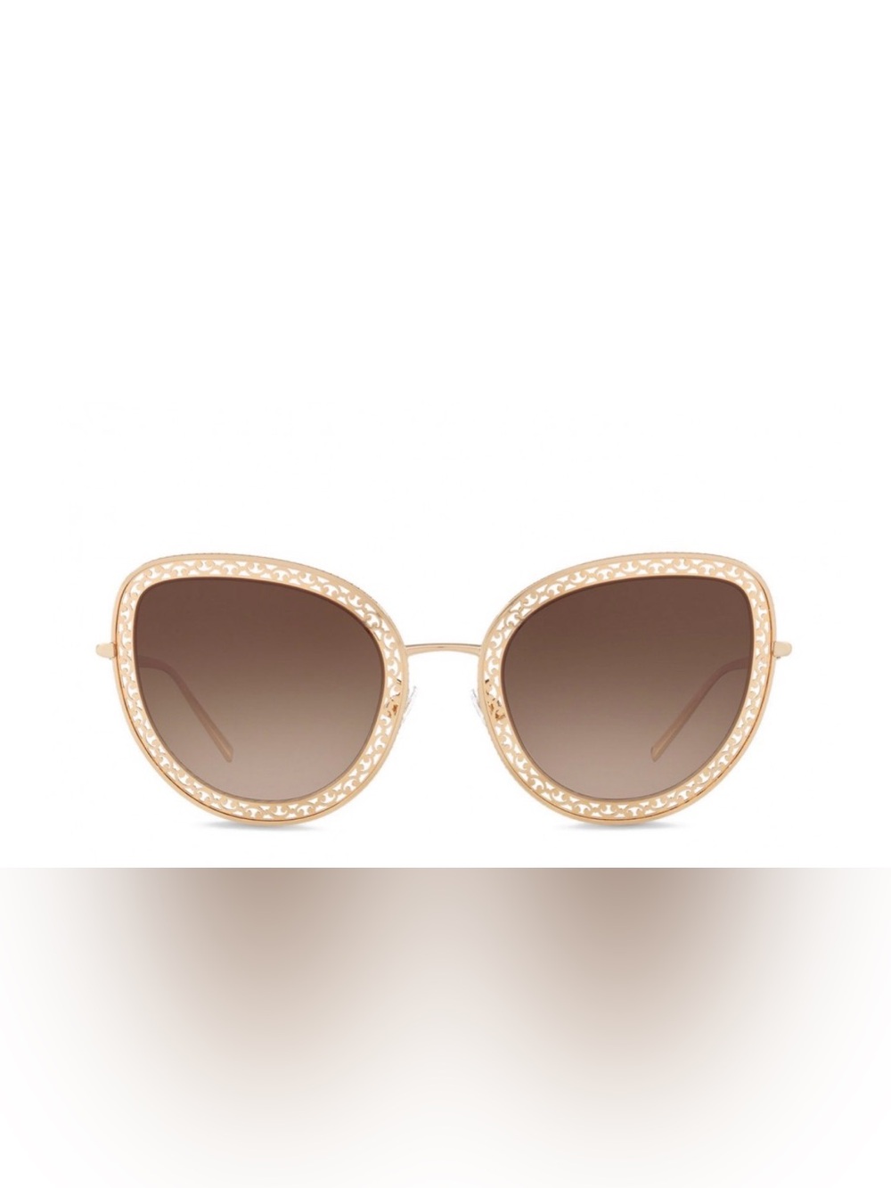 Dolce & Gabbana 2226 Gold Filigree Cat-Eye Sunglasses with Brown Gradient Lenses